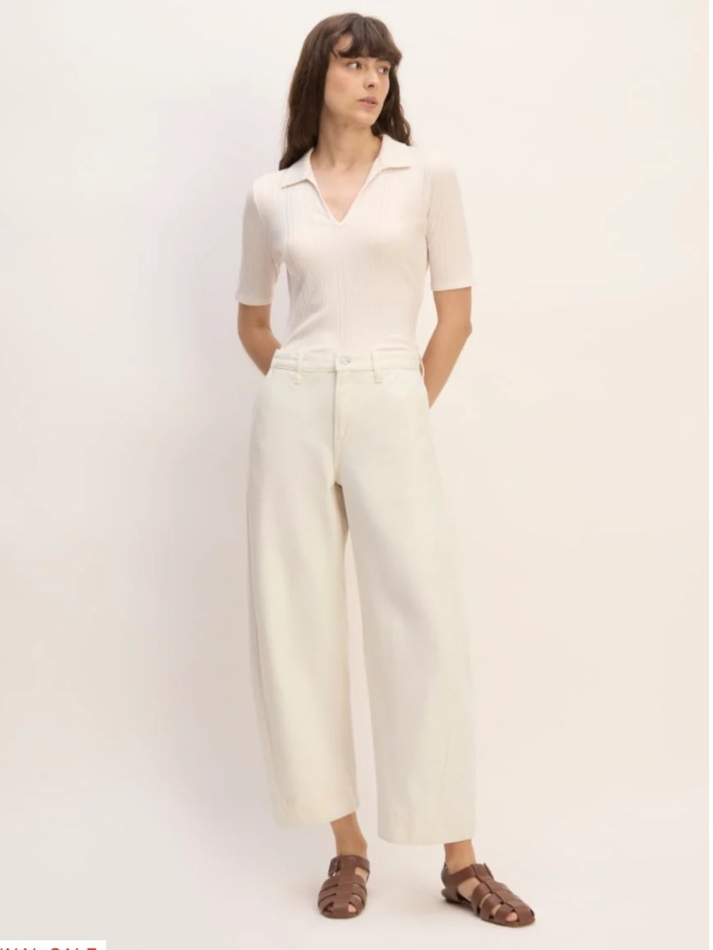 Everlane Summer Barrel Jean in Ecru NWT 24” 0